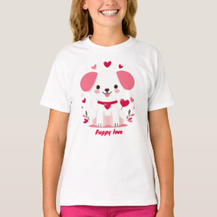 T-shirt Petit chiot de la Saint-Valentin