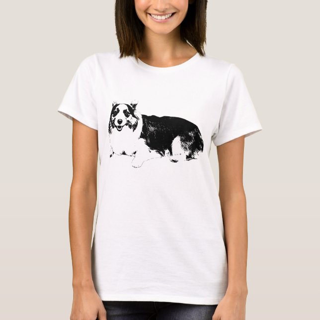 T-shirt Petit Corgi Sourire Tranquille (Devant)