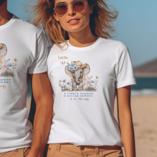 T-shirt Petit Cowboy Boho Éléphant Faire-Part de Naissance