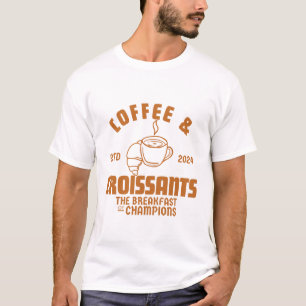 T-shirt Petit-déjeuner café et croissants