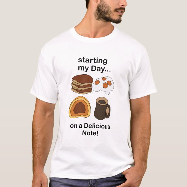 T-shirt Petit déjeuner : commencer ma journée sur une note (Devant)