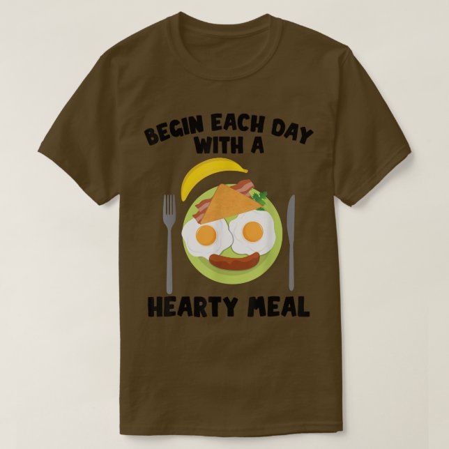 T-shirt Petit déjeuner - Commencez chaque jour avec un rep (Design devant)