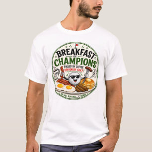 T-shirt Petit déjeuner drôle de golfeur avec des Pancakes