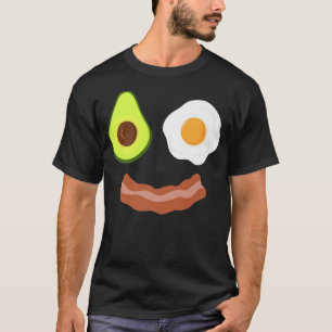 T-shirt Petit Déjeuner Face Avocado Frit Oeuf Bacon Grin