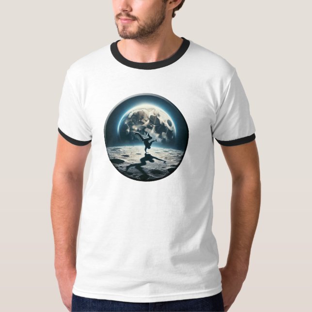 T-shirt Petit-déjeuner lunaire - Style de rue dans l'espac (Devant)