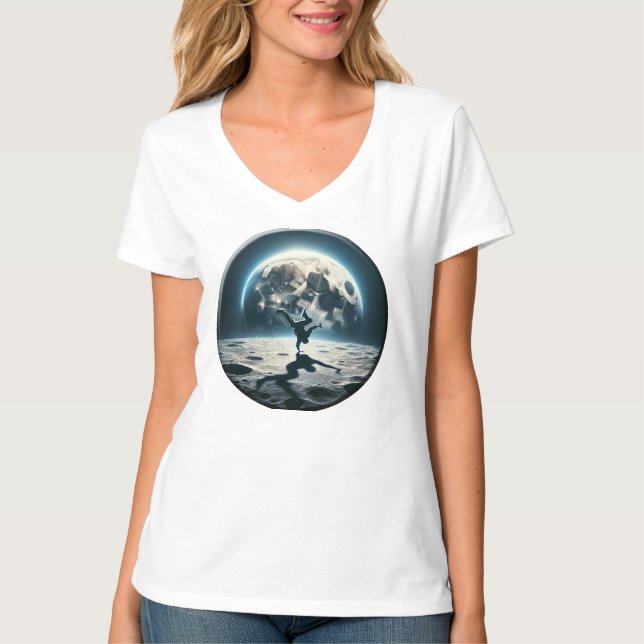 T-shirt Petit-déjeuner lunaire - Style de rue dans l'espac (Devant)