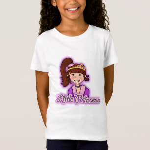 T-Shirt Petit dessus de rose de fille de cheveux foncés de