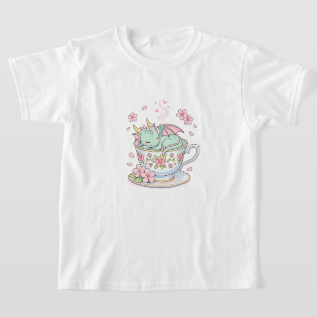 T-shirt Petit dragon de thé (Poser)