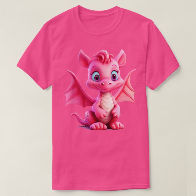 T-shirt Petit dragon rose (Design devant)