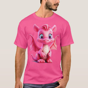 T-shirt Petit dragon rose