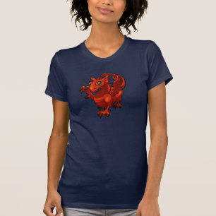 T-shirt Petit dragon rouge rampant de bébé gallois de dess