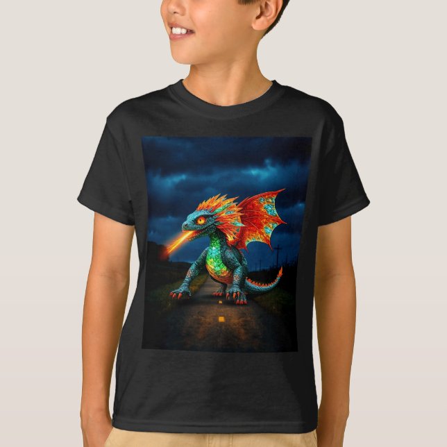 T-shirt Petit Dragon Vert (Devant)