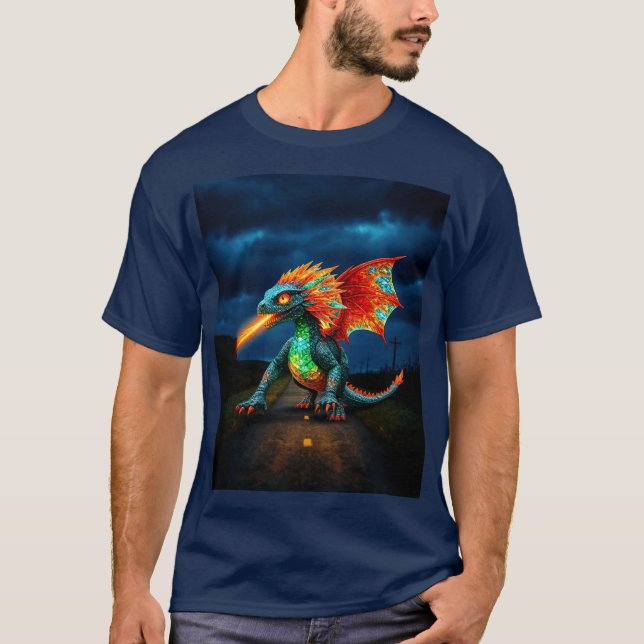 T-shirt Petit Dragon Vert (Devant)