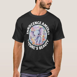 T-shirt Petit éléphant. Innocence au milieu de la beauté d