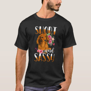 T-shirt Petit Et Sasé Fleur Dachshund Weiner Chien