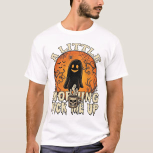 T-shirt Petit fantôme de crâne d'Halloween pour se réveill