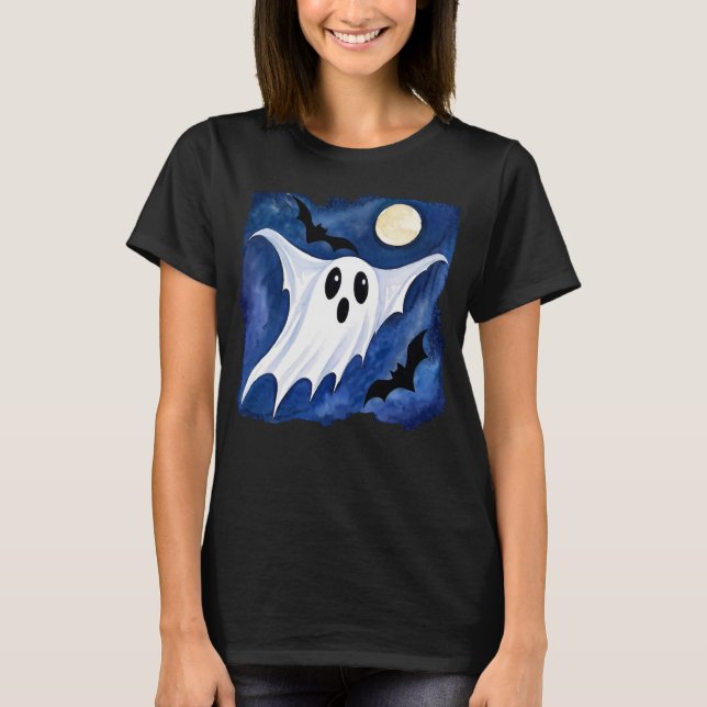 T-shirt Petit Fantôme Effrayant - Halloween 7 - Amusement  (Devant)