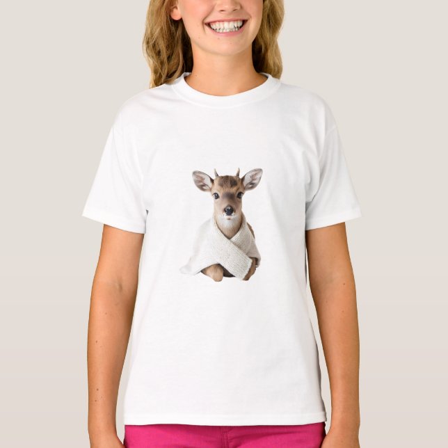 T-shirt Petit Faon Coquet Enfants (Devant)