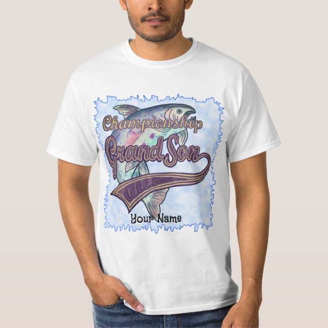 T-shirt Petit-fils champion de pêche  (Devant)