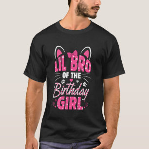 T-shirt Petit Frère De La Fille D'anniversaire Chat Famill