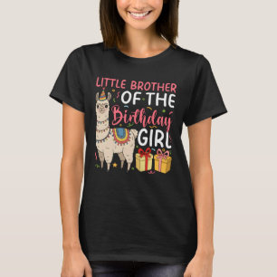 T-shirt Petit frère de la fille d'anniversaire Llama Anniv