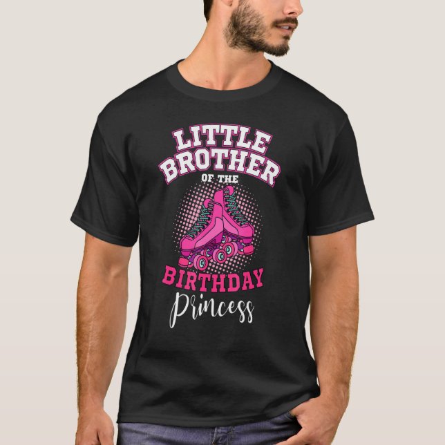 T-shirt Petit Frère De La Princesse D'Anniversaire Roller  (Devant)