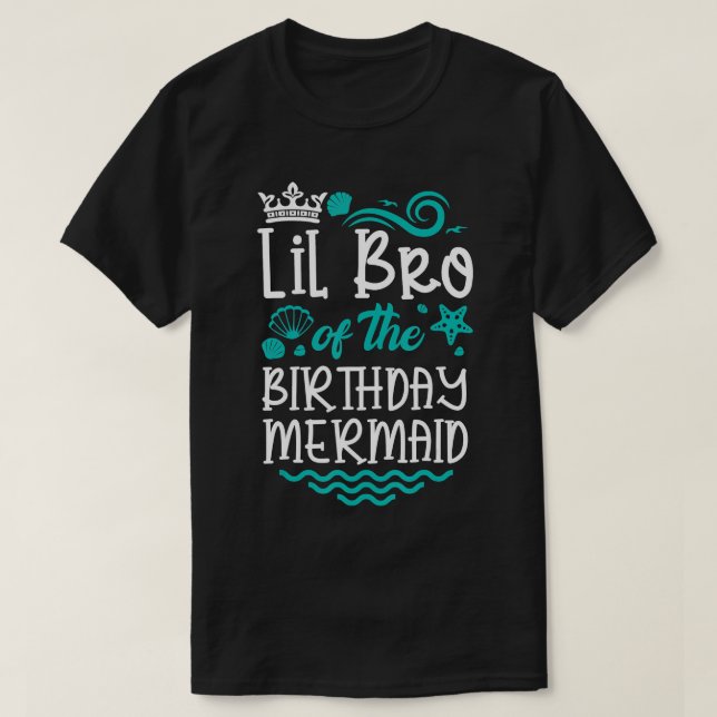 T-shirt Petit frère de l'anniversaire Mermaid mure B Day (Design devant)