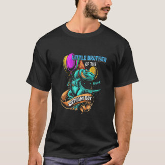T-shirt Petit Frère Du Garçon D'Anniversaire RAWR Rex Dino