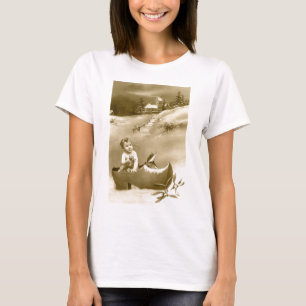 T-shirt Petit garçon de Noël, clog et mistletoe