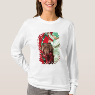 T-shirt Petit garçon décorant un chien