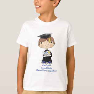 T-shirt Petit garçon diplômé Cheveux Brown