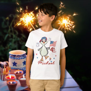 T-shirt Petit Garçon personnalisable 4 juillet d'oie bête
