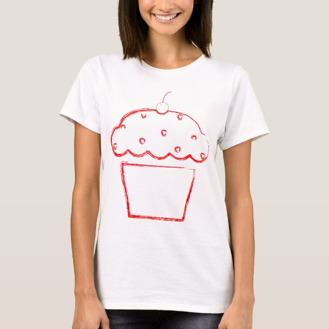 T-shirt petit gâteau grunge de cerise (Devant)