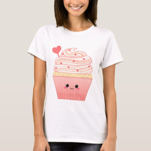 T-shirt Petit gâteau mignon de rose de coeur de Valentine