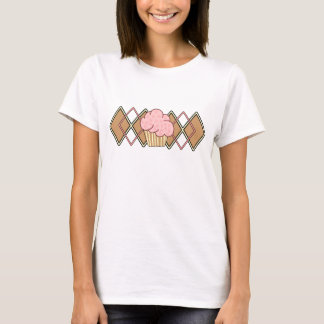 T-shirt Petit gâteau rose à motifs de losanges
