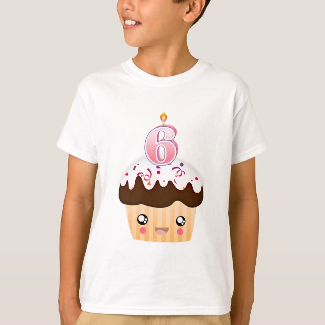 T-shirt Petit gâteau T - rose de 6 ans (Devant)