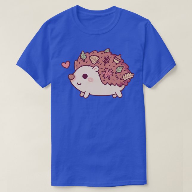 T-shirt Petit Hérisson Avec Feuilles D'Automne Et Acorn (Design devant)