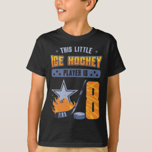 T-shirt Petit Hockey sur Glace 8e Anniversaire Joueur Pale