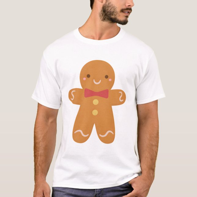 T-shirt Petit homme en pain d'épice avec cou (Devant)