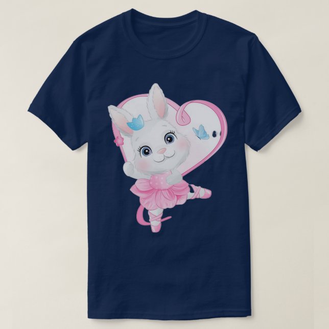 T-shirt Petit lapin mignon avec aquarelle Drôle Citation p (Design devant)