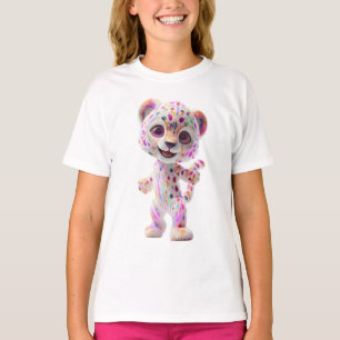 T-shirt Petit léopard arc-en-ciel éclaboussé de peinture p