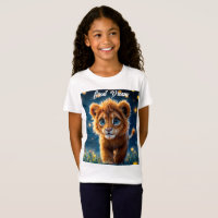 Petit lionceau d'or Whimsical dans une scène oniri