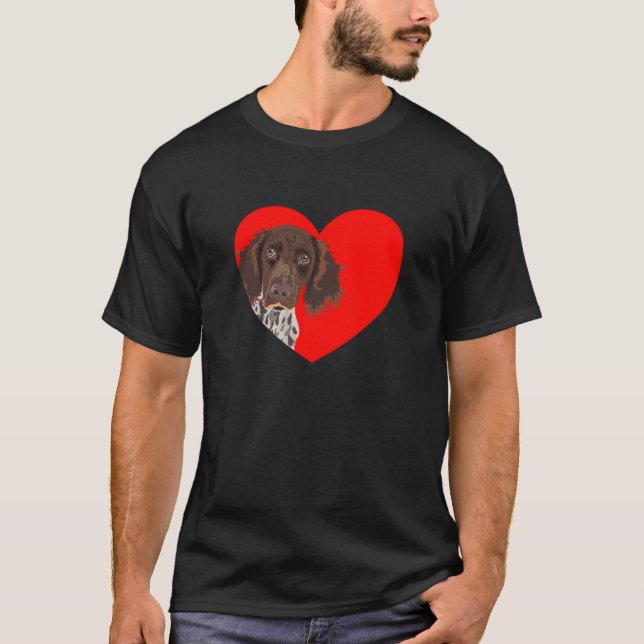 T-shirt Petit Munsterlander avec coeur (Devant)