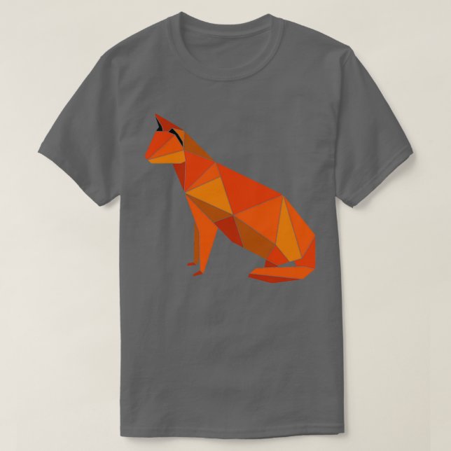 T-shirt petit origami fait chat orange (Design devant)