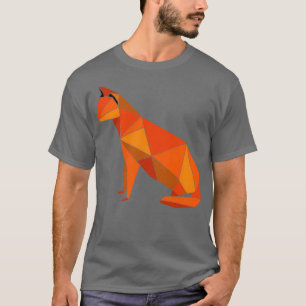 T-shirt petit origami fait chat orange