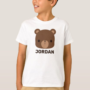 T-shirt Petit ours Brown mignon avec nom personnalisé