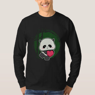 T-shirt Petit Ours Panda Coeur Mignon Animal Pour Hommes F