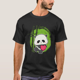 T-shirt Petit ours panda coeur mignon animal pour hommes f