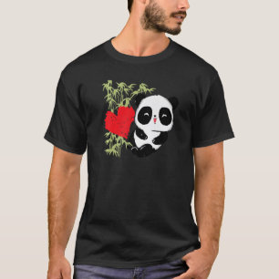 T-shirt Petit Ours Panda Coeur Mignonne Animal Pour Hommes
