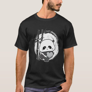 T-shirt Petit Ours Panda Coeur Mignonne Animal Pour Hommes